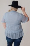 Blouse bleu à pois