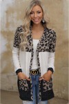 Leopard cardigan with pockets
