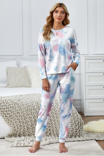 Multicolor Tie & Dye jogging type pajamas.