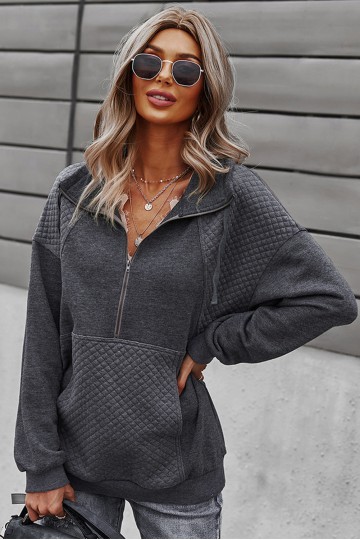 Gray sweater with zip