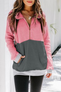 Sudadera rosa y gris