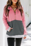 Sweat shirt rose et gris