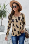 Long-sleeved leopard t-shirt