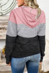 Pink gray and black hooded jacket