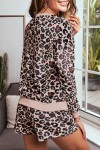 Long sleeve pink leopard pajama set