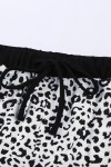 White and black leopard short pajama set