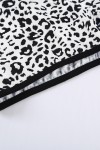 White and black leopard short pajama set