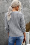 Gray buttoned knit sweater