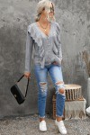 Gray buttoned knit sweater