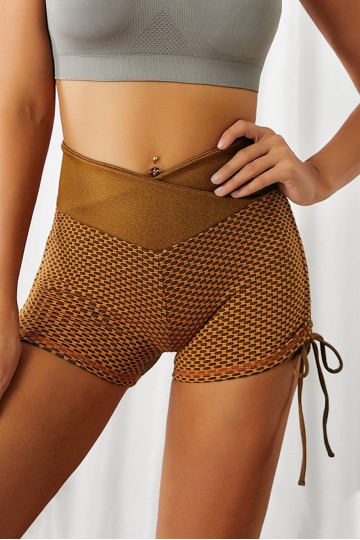 Brown shorts honeycomb pattern