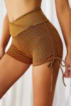 Brown shorts honeycomb pattern