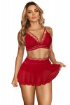 Red 3-piece set with skirt
