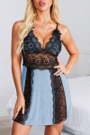 Babydoll in blue veil and black lace