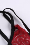 Red 3-piece set with garter belt