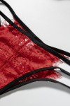 Red 3-piece set with garter belt