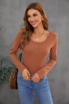 Camel long-sleeved sweater