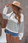 White and gray striped sweater