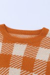Robe pull à carreaux orange