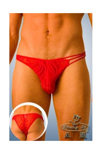 Red lace briefs with patterns
