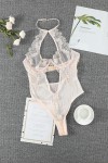 Sexy apricot veil and lace bodysuit
