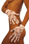 Pair of white lace gloves