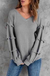 Gray knit top