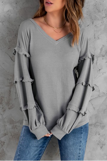 Gray knit top