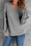 Gray knit top