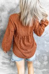 Orange V-neck babydoll shirt