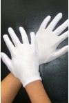 Pair of white satin gloves
