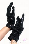 Pair of faceted gloves, black