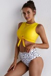 Yellow high waisted bikini