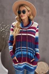 Multicolored striped sweatshirt with blessed collar