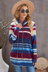 Multicolored striped sweatshirt with blessed collar