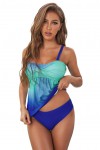 Blue two-piece swimsuit
