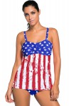 American flag print two-piece swimsuit