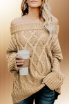 Long-sleeved khaki sweater