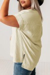 Textured beige top with large size pocket