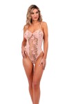 Pink bodysuit with butterfly embroidery