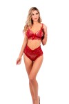 Red lace lingerie set