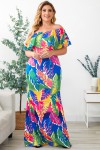 Robe sirène multicolore tropicale Grande Taille