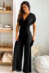 Black jumpsuit crossed on the chest
