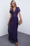 Long purple dress with lace