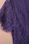 Robe violette longue avec dentelle