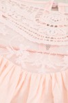 Pink top with transparent veil neckline