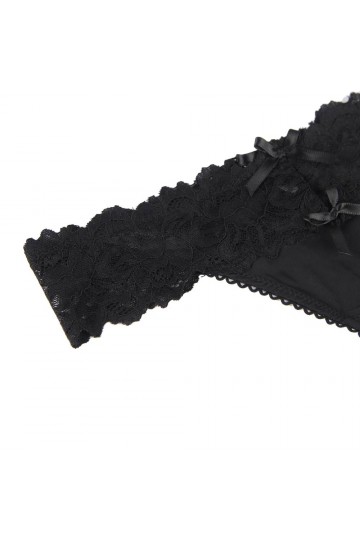 Black lace thong