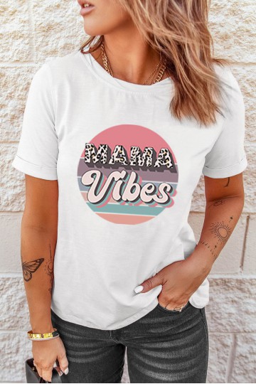 Camiseta blanca con logo MAMA VIBES