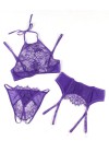 3-piece purple lace set