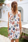 White floral dress with lace neckline