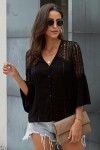 Black crochet blouse